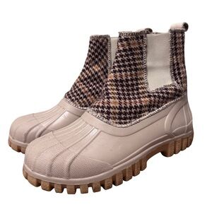 Diemme Balbi Houndstooth Chelsea Boots w/ Rubber Lug Sole Size 37
